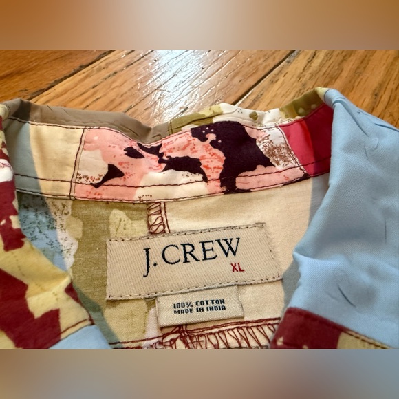 J. Crew Allover Patchwork Button Down Casual Preppy Colorful Men’s Shirt Size XL - Picture 4 of 12